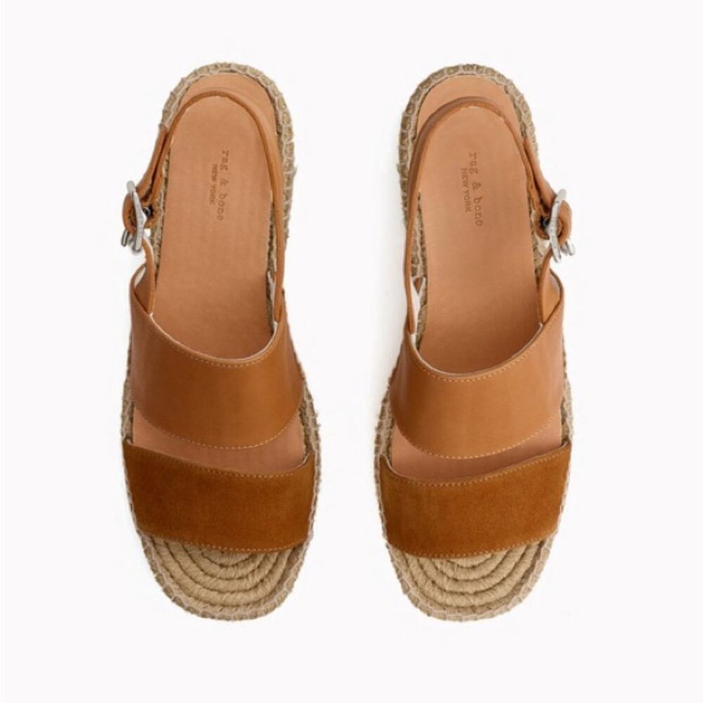Rag & Bone Edie Wedge Brown Tobacco Jute Espadrille Size 8 (38) - Picture 3 of 16